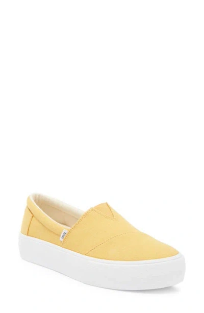 Toms Washed Canvas Platform Sneaker In Orange