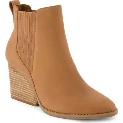 Toms Waxed Leather Bootie In Red