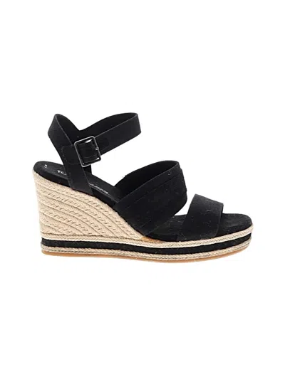 Pre-owned Toms Wedges In Black