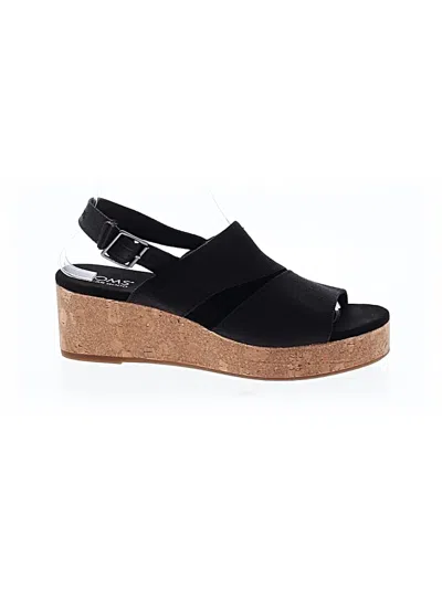 Pre-owned Toms Wedges In Black
