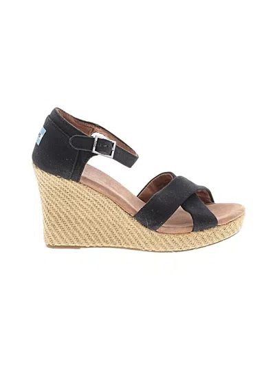 Pre-owned Toms Wedges In Black