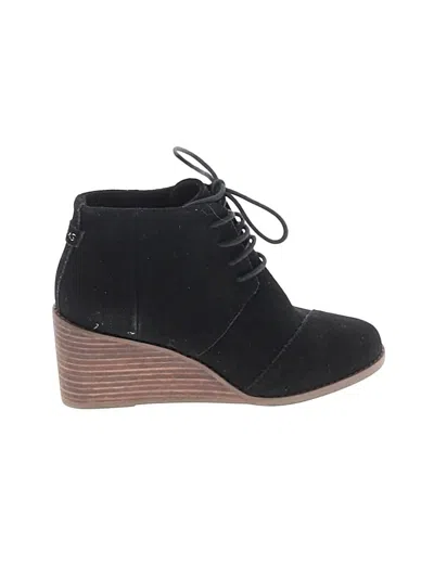 Pre-owned Toms Wedges In Black