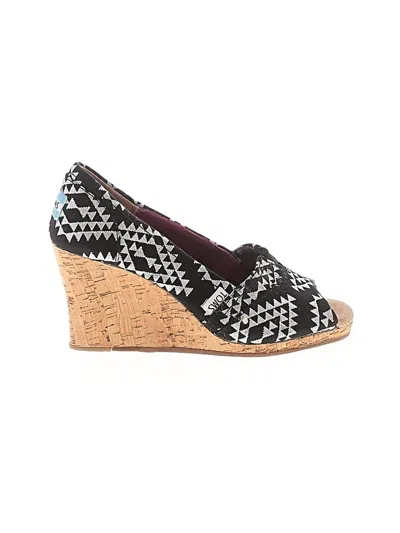 Pre-owned Toms Wedges In Black