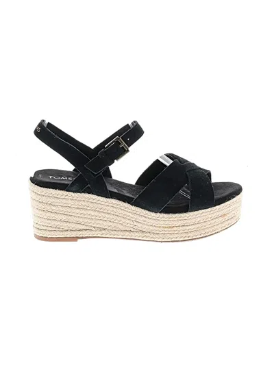 Pre-owned Toms Wedges In Black