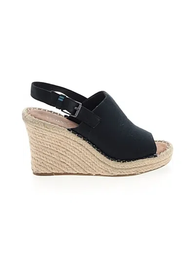 Pre-owned Toms Wedges In Black