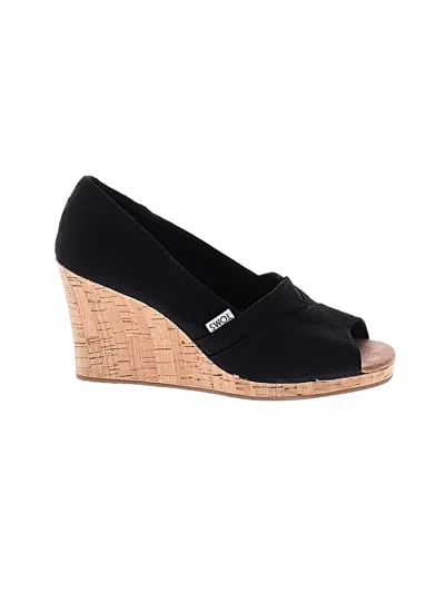 Pre-owned Toms Wedges In Black
