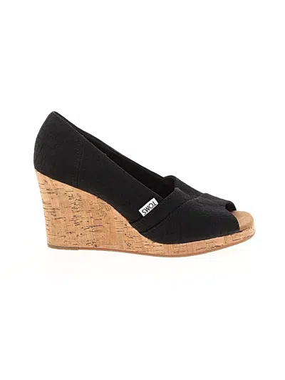 Pre-owned Toms Wedges In Black