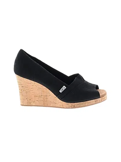 Pre-owned Toms Wedges In Black