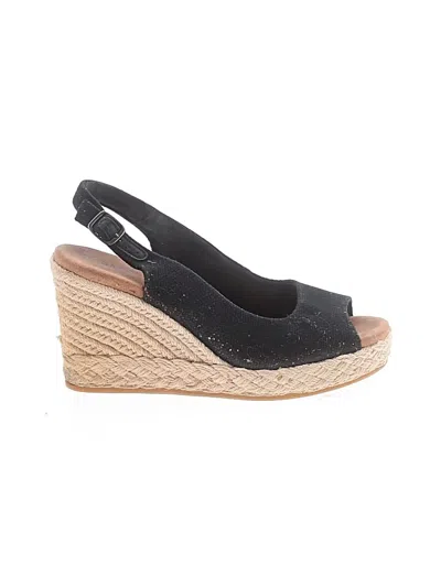 Pre-owned Toms Wedges In Black