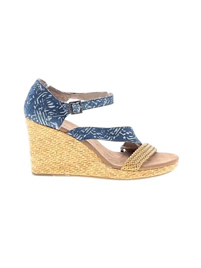 Pre-owned Toms Wedges In Blue