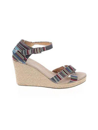 Pre-owned Toms Wedges In Blue