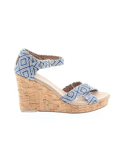 Pre-owned Toms Wedges In Blue