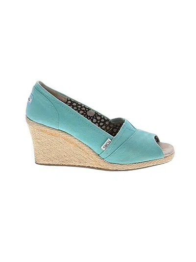 Pre-owned Toms Wedges In Blue