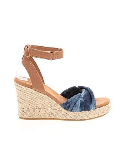 Pre-owned Toms Wedges In Blue