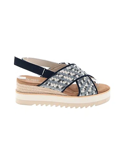 Pre-owned Toms Wedges In Blue