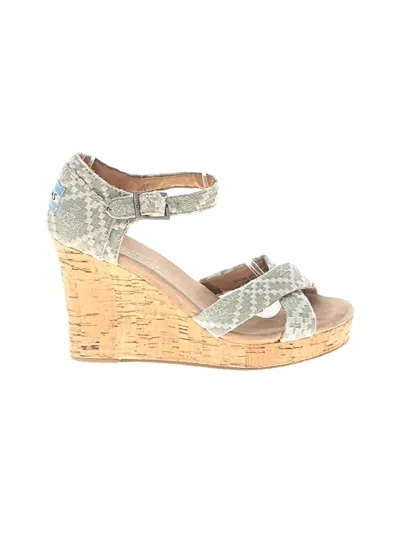 Pre-owned Toms Wedges In Brown