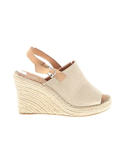 Pre-owned Toms Wedges In Brown