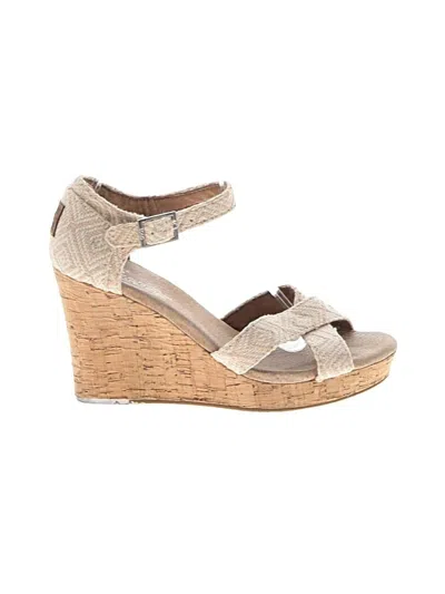 Pre-owned Toms Wedges In Brown