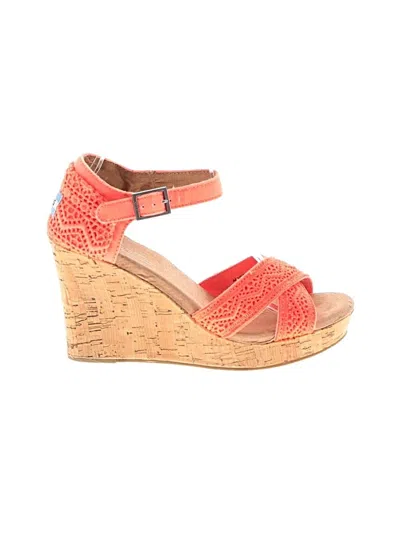 Pre-owned Toms Wedges In Pink