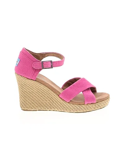 Pre-owned Toms Wedges In Pink