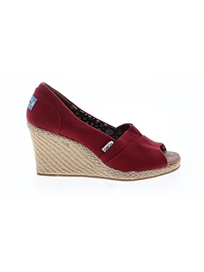 Pre-owned Toms Wedges In Red