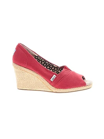Pre-owned Toms Wedges In Red