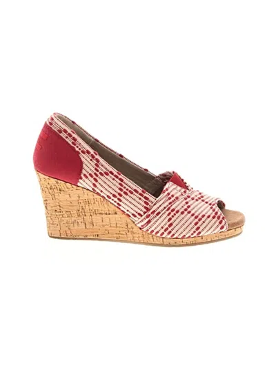 Pre-owned Toms Wedges In Red