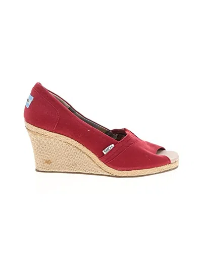 Pre-owned Toms Wedges In Red