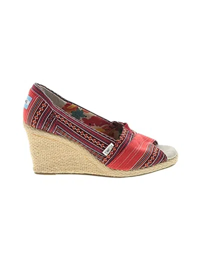 Pre-owned Toms Wedges In Red