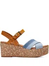 Toms Wilow "beige/blue" Sandals In Blue
