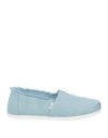 TOMS TOMS WOMAN LOAFERS BLUE SIZE 6.5 TEXTILE FIBERS