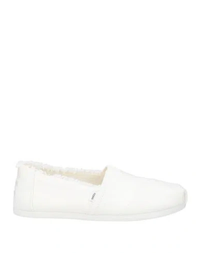 Toms Woman Loafers White Size 7.5 Textile Fibers
