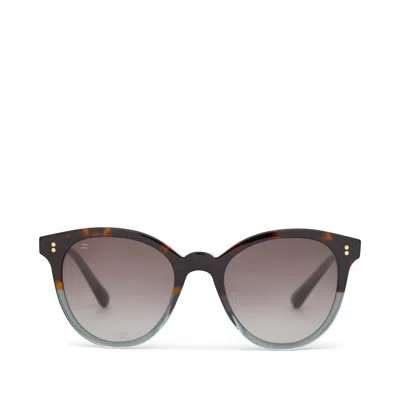 Toms Women's Aaryn Tortoise Ocean Grey Fade Handcrafted Sunglasses In Green
