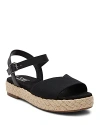 Toms Abby Ankle Strap Espadrille Platform Sandal In Black