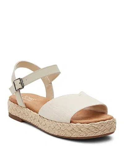 Toms Abby 10020768 Sandals Women Ivory Ankle Strap Flatform Espadrille Gal1582 In Brown