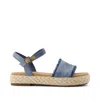 Toms Women's Abby Flatform Espadrille Sandal Dark Sky Textured Denim In Blue