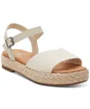 Toms Women's Abby Flatform Espadrille Sandal In Natural Slubby Woven