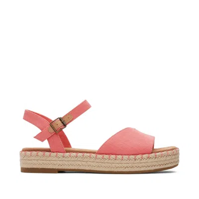 Toms Women's Abby Pink Flatform Espadrille Sandal