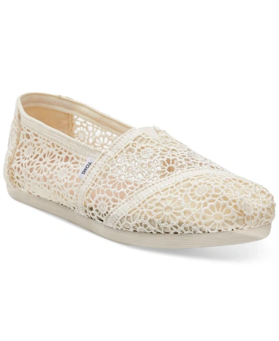 Toms Women's Alpargata 3.0 Slip On Flats In Natural Moroccan Crochet