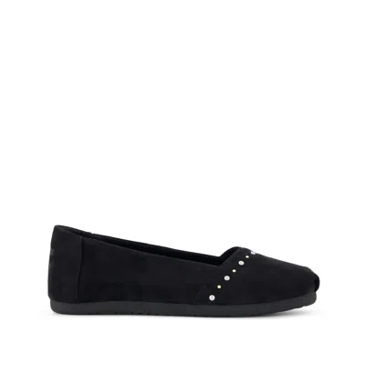 Toms Women's Alpargata Ballet Flat Microsuede In Black