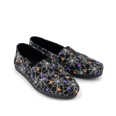 Toms Women's Alpargata Black Glow In The Dark Spiders In Blue