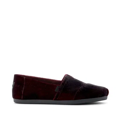 Toms Women's Alpargata Burgundy Jewel Velvet In Multi
