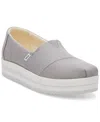 Toms Alp Midform Womens Slip On Heel Slip-on Sneakers In Drizzle Grey Canvas