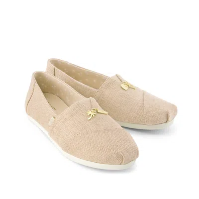 Toms Women's Alpargata Classic Naural Undyed Heritage Canvas W/  Charm In Neutral