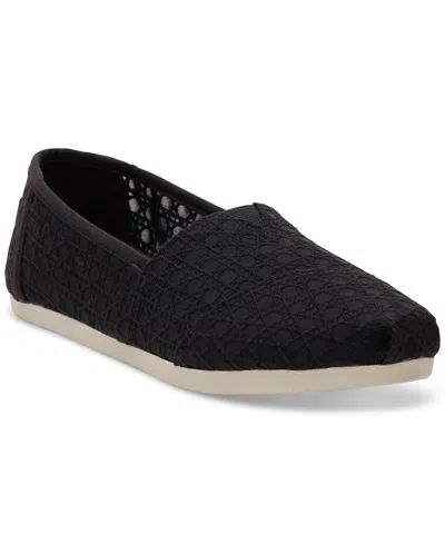 Toms Women's Alpargata Cloudbound Flats In Black Basket Weave Lace