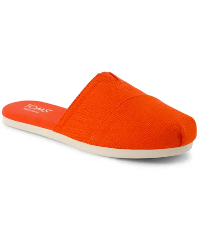 Toms Women's Alpargata Espadrille Slip-on Mules In Flame Heritage Canvas