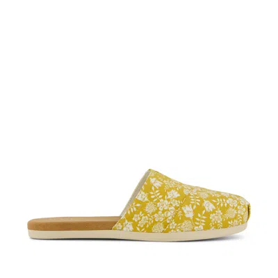 Toms Women's Alpargata Mule Golden Honey Edenham Shadow Print In Yellow