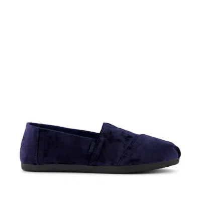 Toms Women's Alpargata Navy Crushed Velvet In Blue