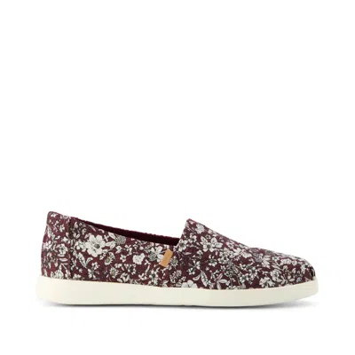 Toms Women's Alpargata Plus Burgundy Floral Print In Red