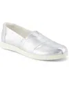 Toms Alpargata Plus Slip-on In Silver Metallic Leather